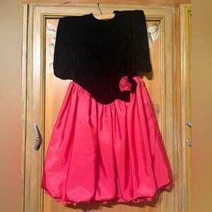 Nicole Black Velvet and Pink Satin Kids Dress ,beautiful dress good condition